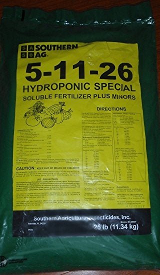 (On Backorder) Southern Ag 5-11-26 Hydroponic Special Soluble Fertilizer - 25 Lbs. - Seed Barn