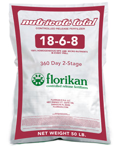 Florikan with Nutricote Total 18-6-8 360 Day 2 Stage - 50 Lbs.