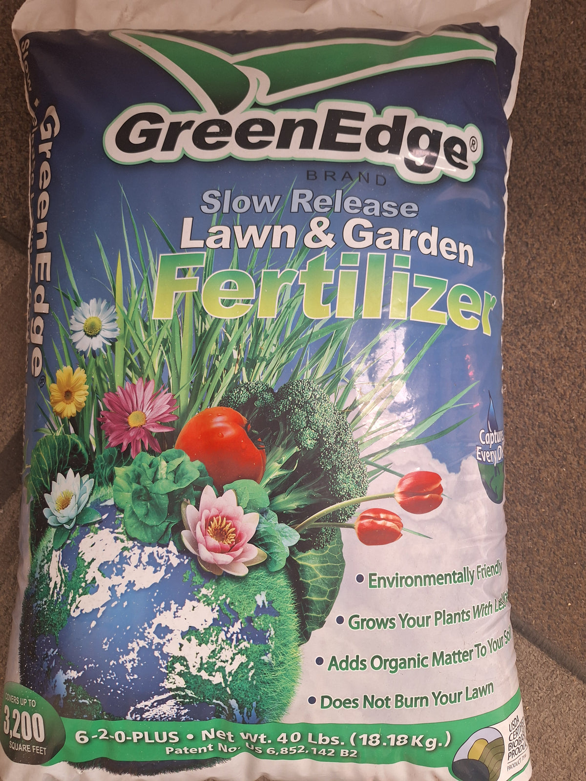 GreenEdge 6-2-0 Slow Release Fertilizer with Organic Nitrogen - 40 lbs.