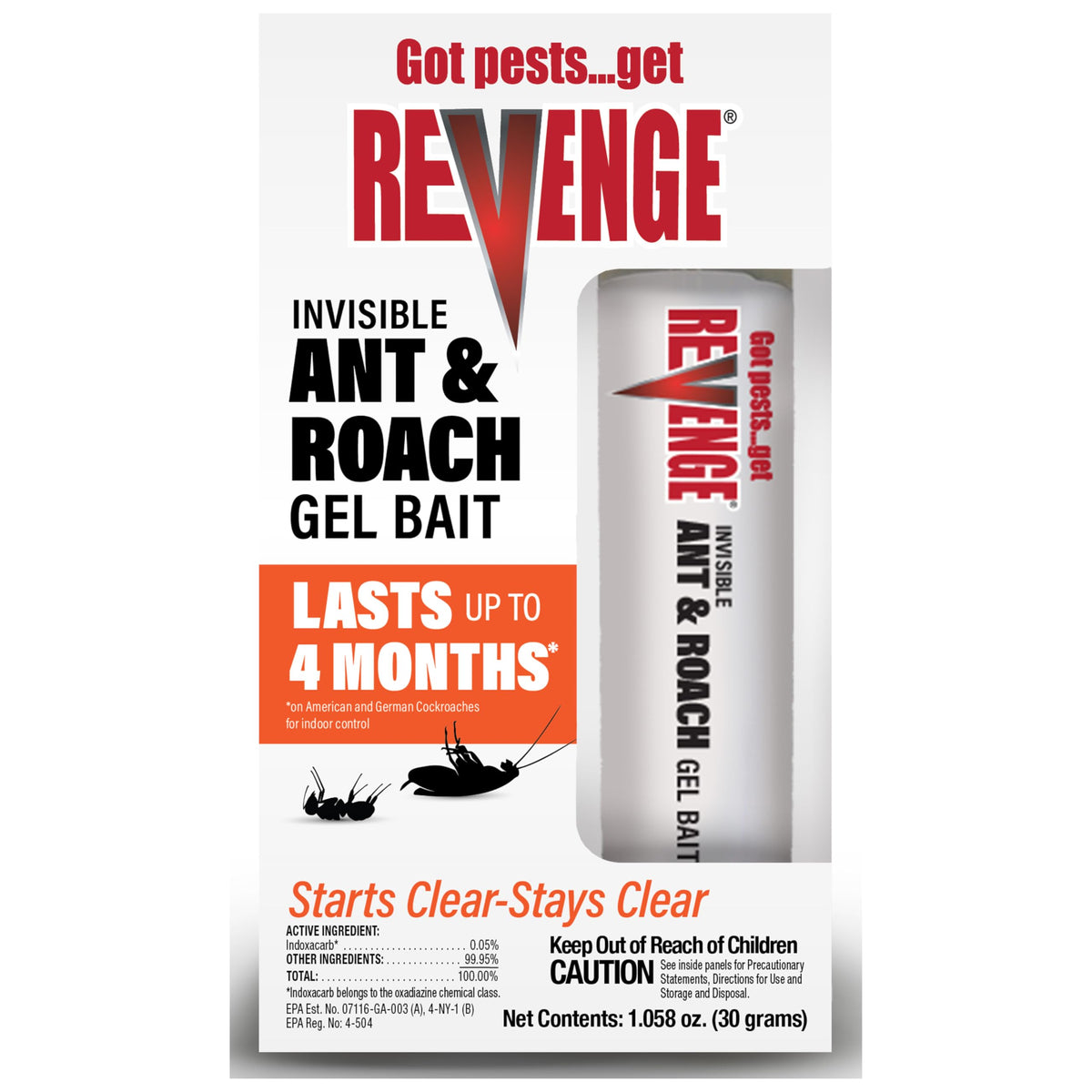 Revenge Invisible Ant &amp; Roach Gel Bait - 1 x (30 gram) Tube