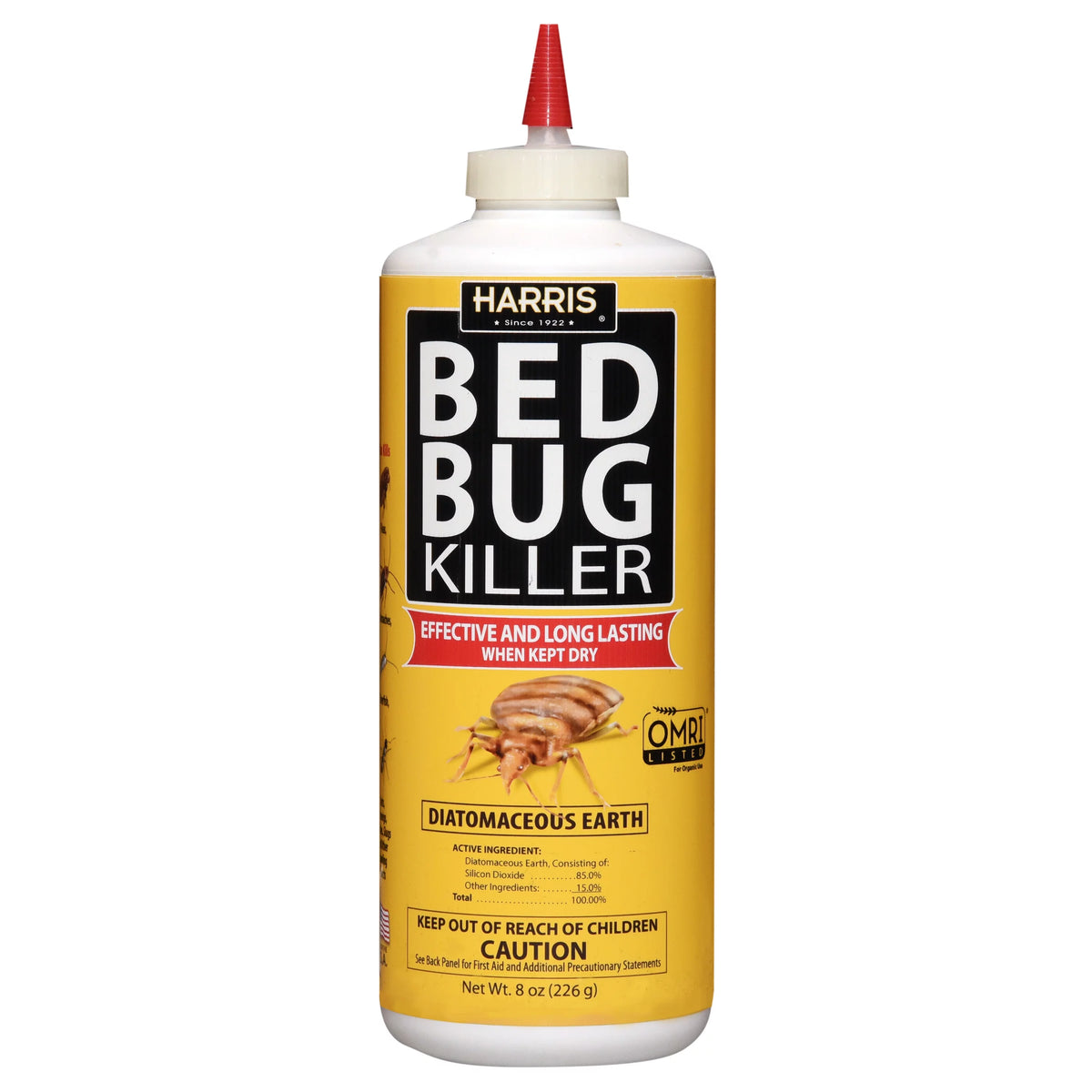 Harris Bed Bug Killer with Diatomaceous Earth - 8 oz.