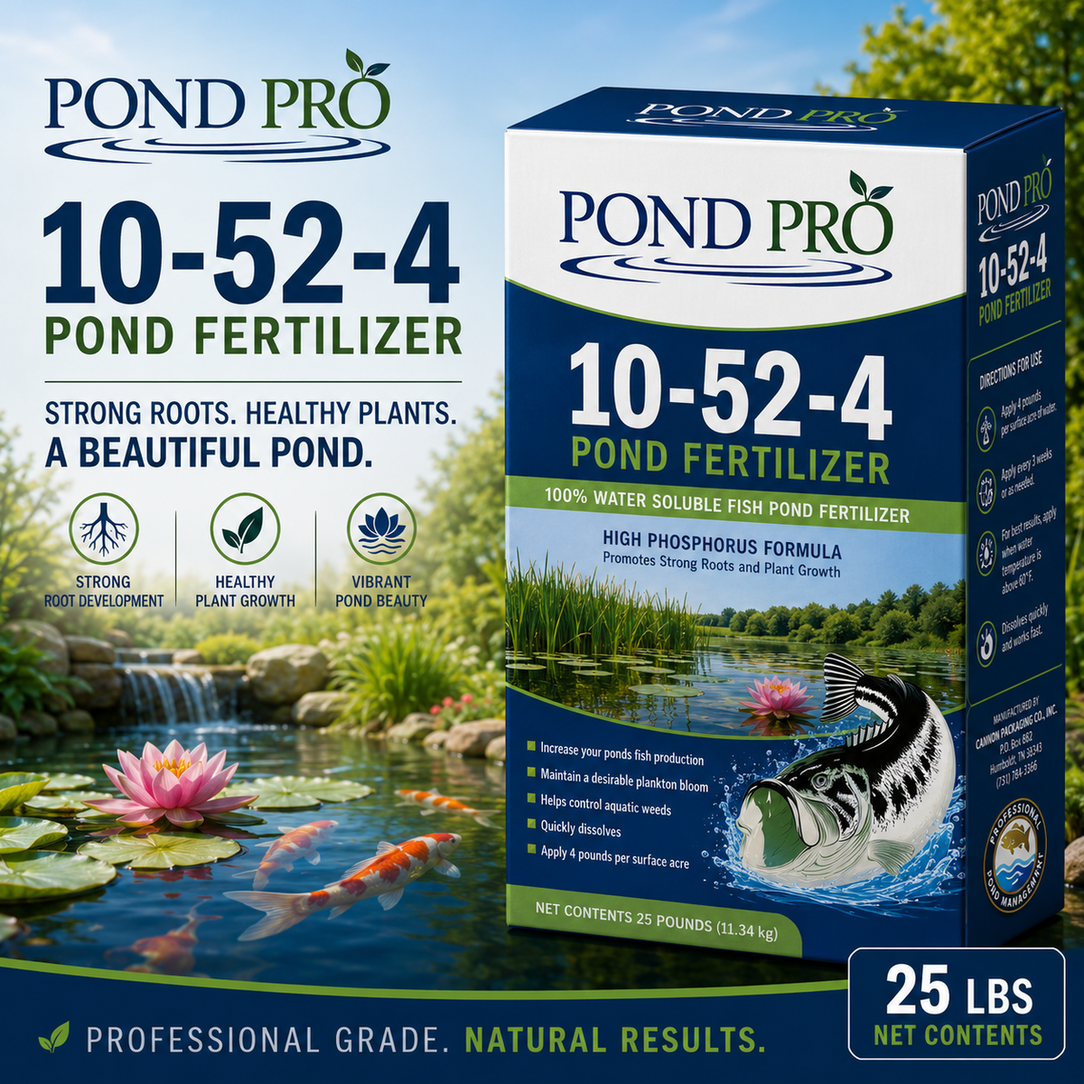 Pond Pro 10-52-4 Water Soluble Fish Pond Fertilizer - 25 Lbs.