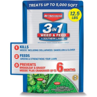 3 In 1 Weed and Feed For Southern Lawn Fertilizer w/ Herbicide