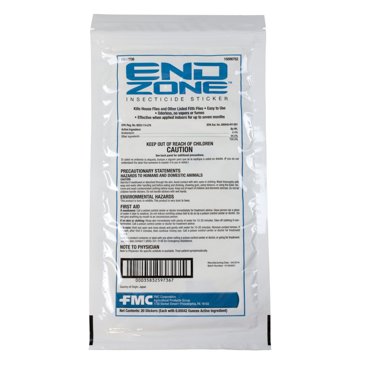 EndZone Insecticide Stickers (Discontinued)