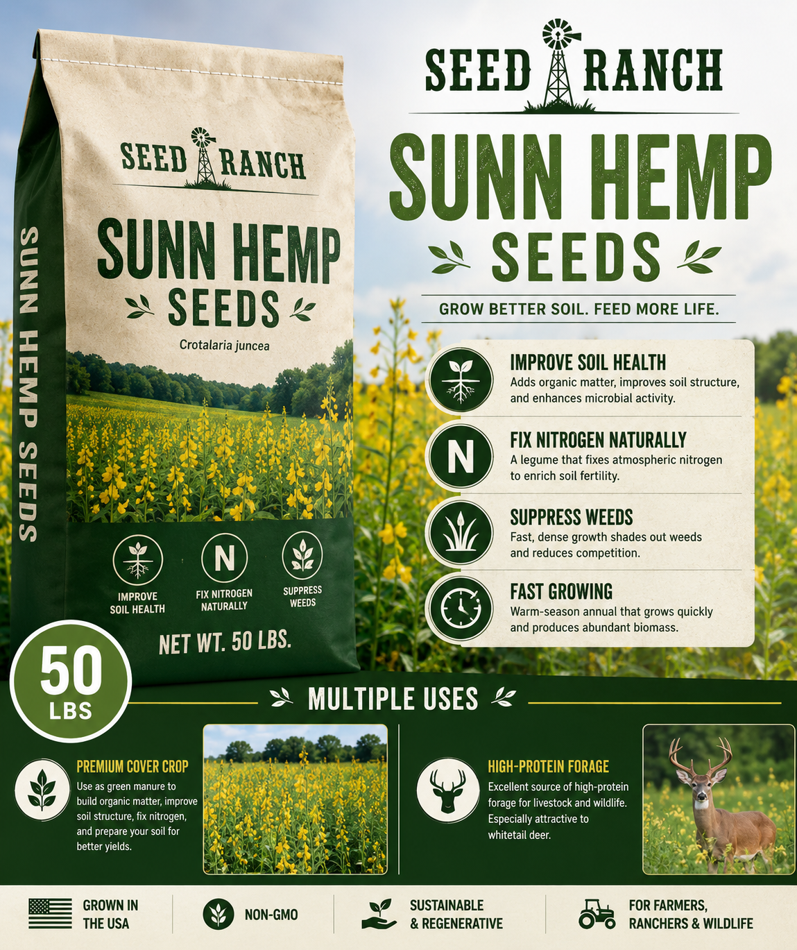 Seed Ranch Sunn Hemp Seeds
