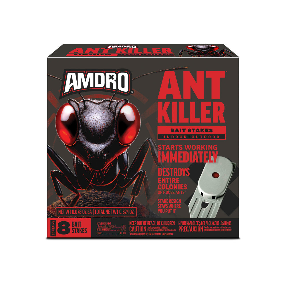 AMDRO Indoor/Outdoor Ant Killer Bait Stakes - 8 Stakes