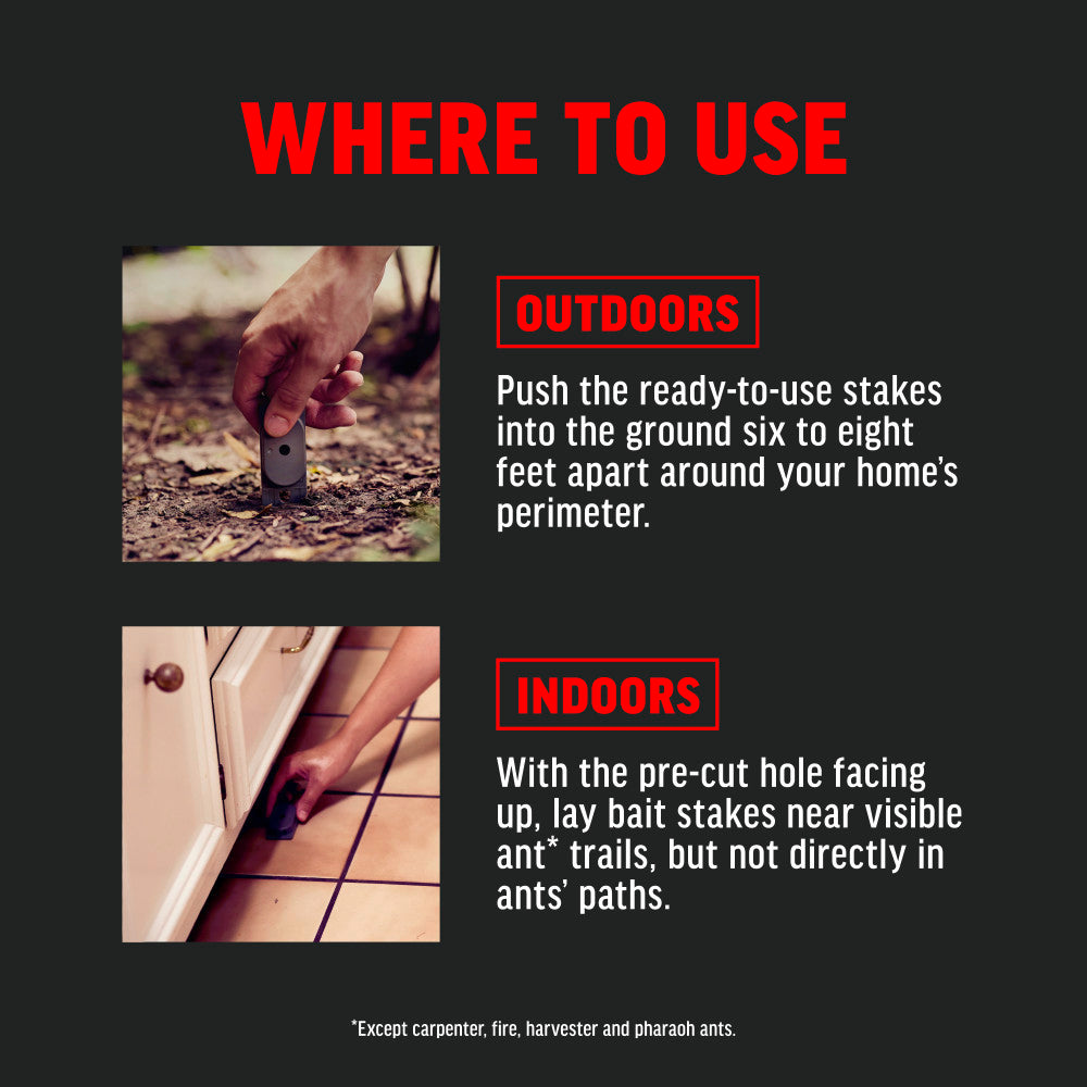 AMDRO Indoor/Outdoor Ant Killer Bait Stakes - 8 Stakes