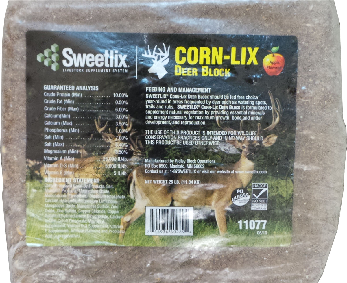 SWEETLIX Corn-Lix Deer Block (Apple Flavored) - 25 Lbs.