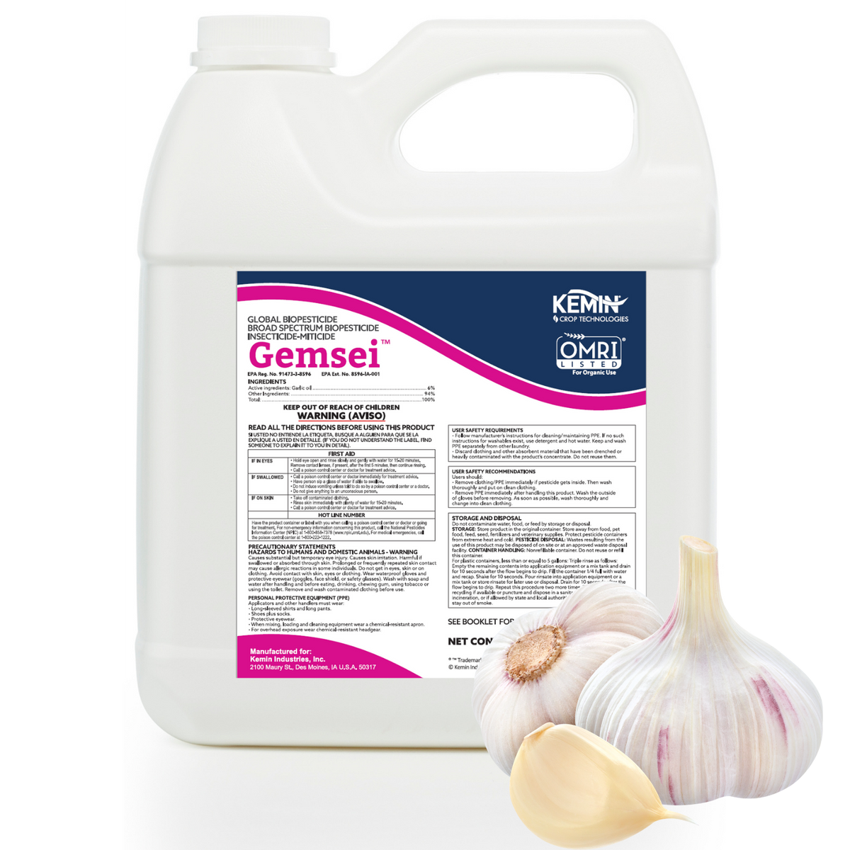 Gemsei Garlic Insecticide - 2.5 Gallon