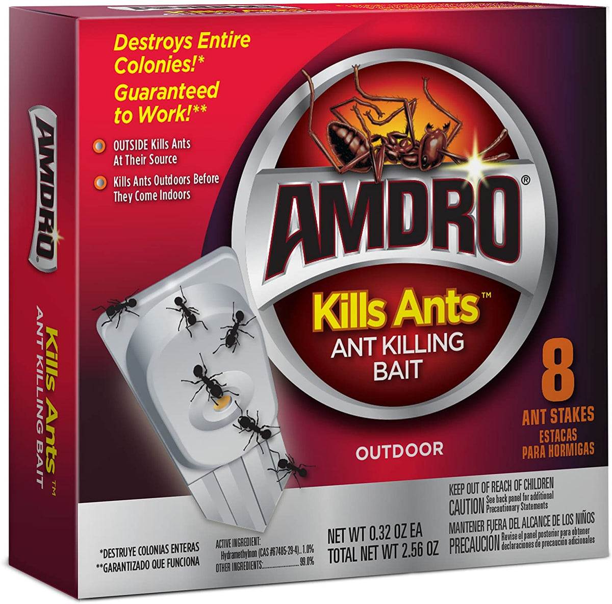 AMDRO Ant Killing Baits (Indoor/Outdoor) &quot;Kills Ants&quot; - 8 Stations