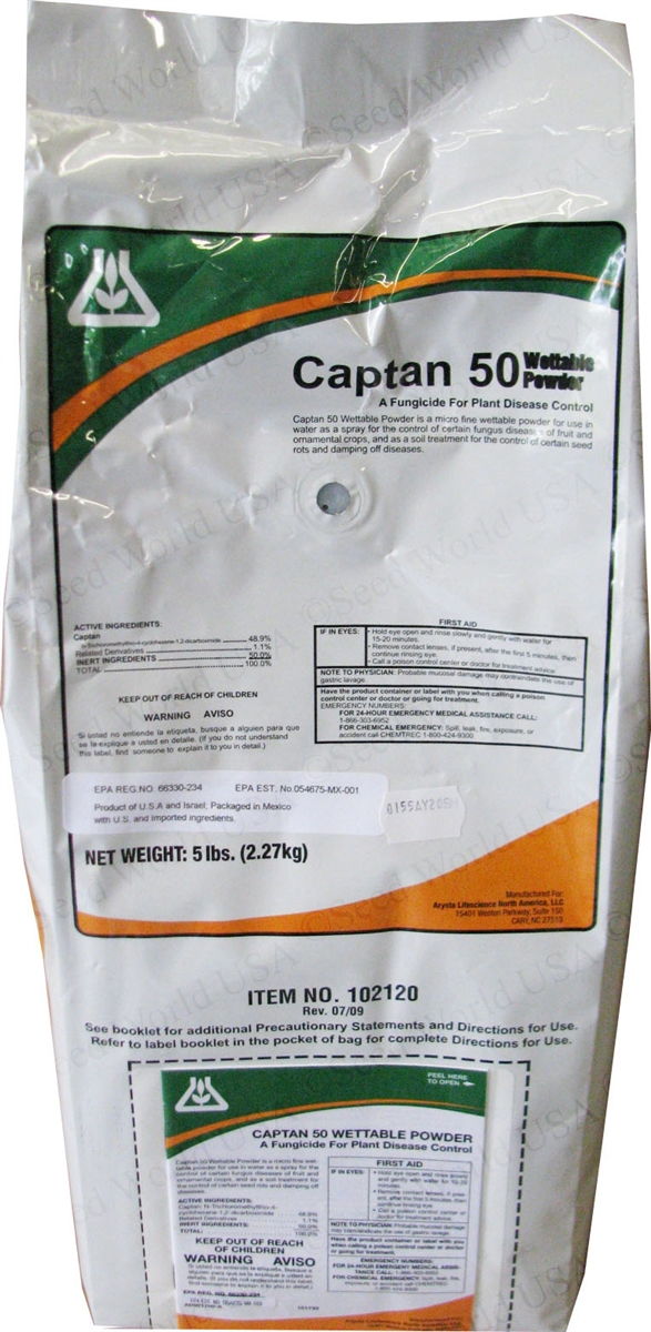 Captan 50W Fungicide (Wettable Powder) - 5 Lbs. - Seed Barn