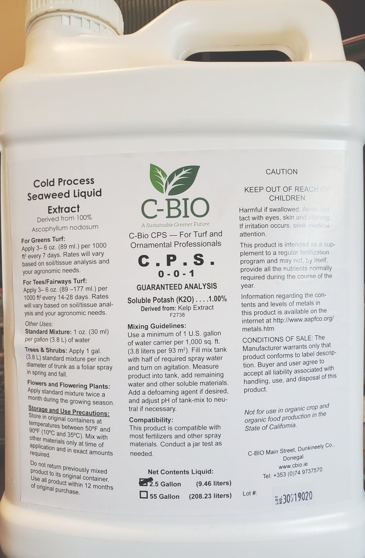 Cold Process Seaweed Liquid Extract - 2.5 Gallons - Seed Barn