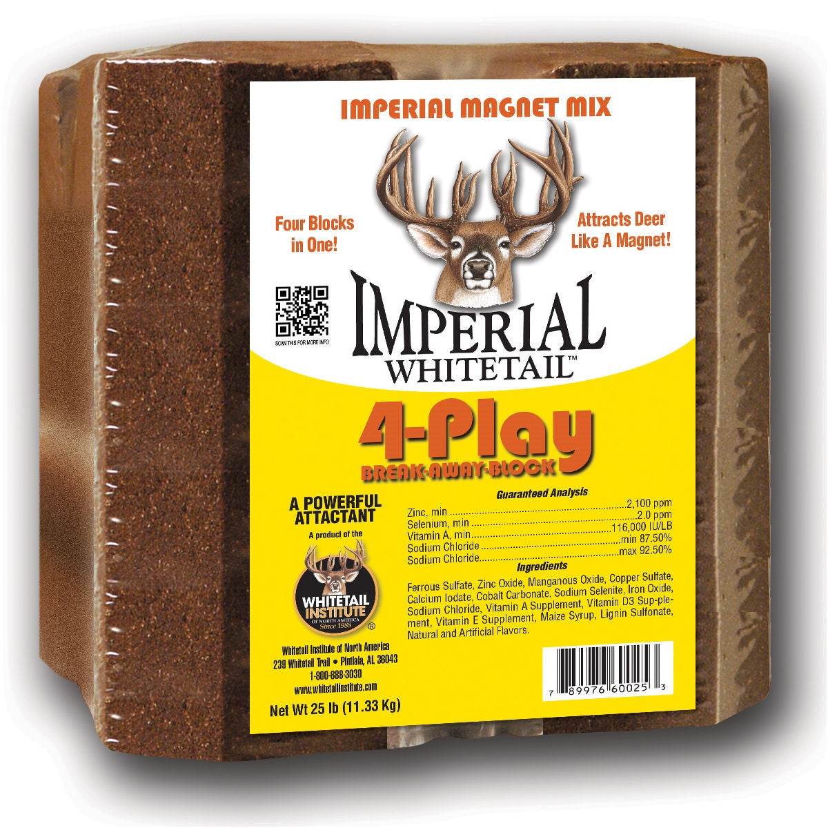 Whitetail Institute 4-Play Deer Lick Mineral Block - 25 Lbs.