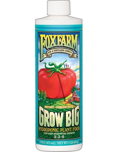 FoxFarm Grow Big 3-2-6 Hydroponic Liquid Plant Food - 1 Pint - Seed Barn