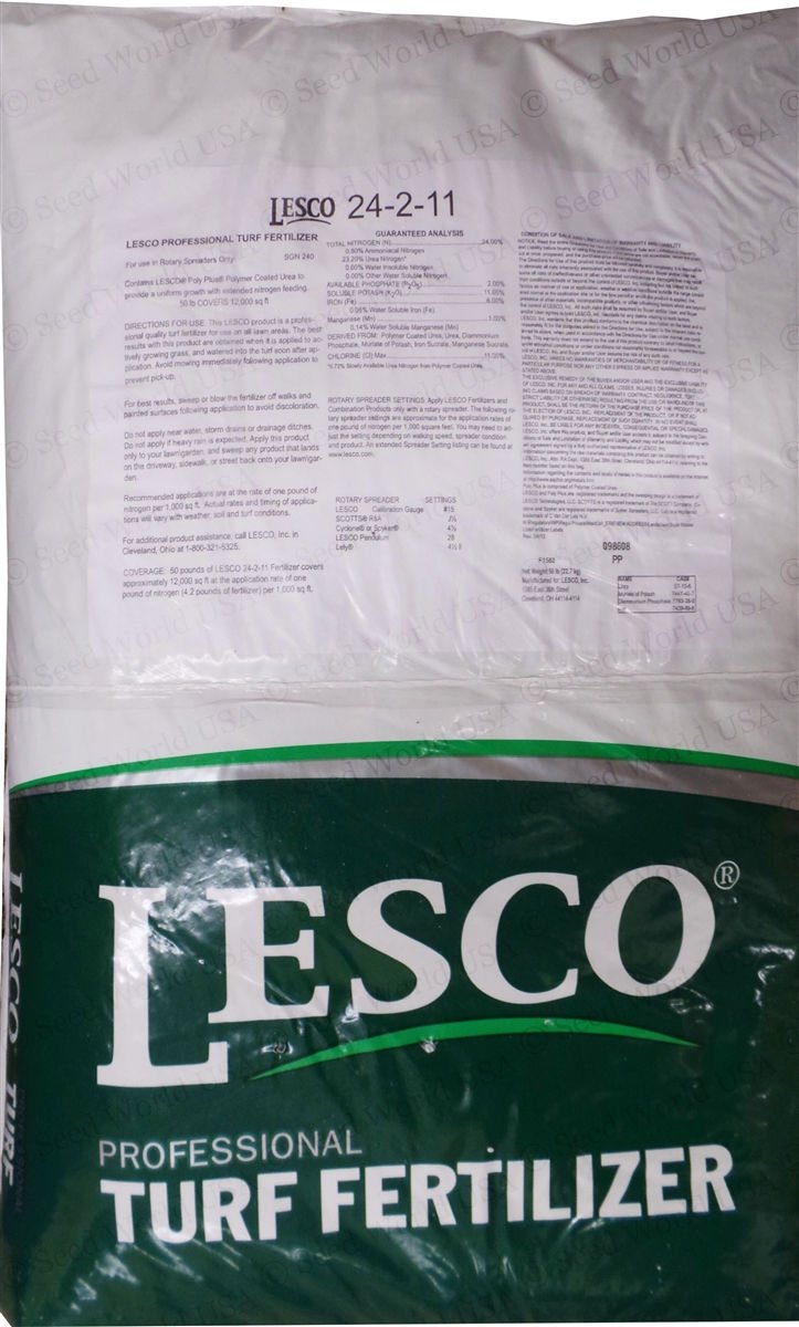 Lesco 24-2-11 St. Augustine Lawn Fertilizer - 50 Lbs. - Seed Barn