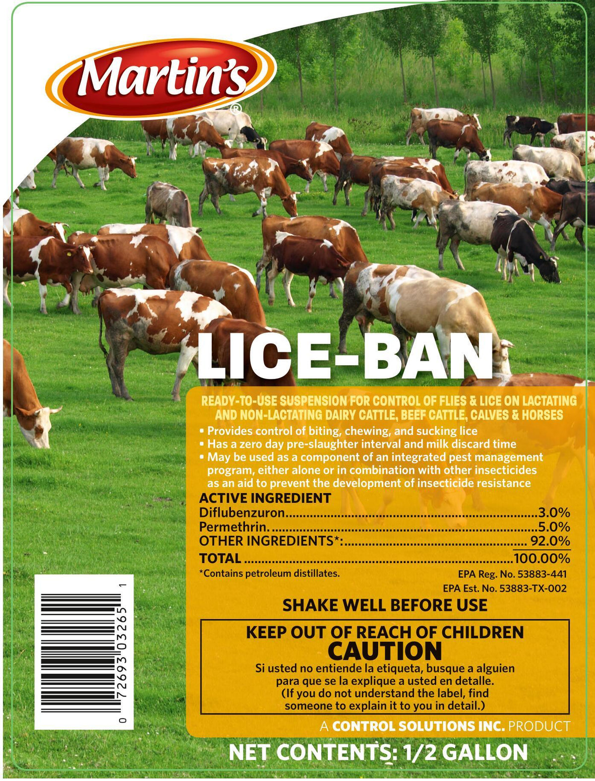 Martin&#39;s Lice Ban 1/2 Gallon - Seed Barn