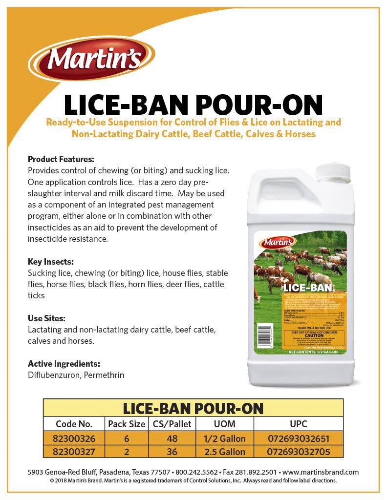 Martin&#39;s Lice Ban 1/2 Gallon - Seed Barn