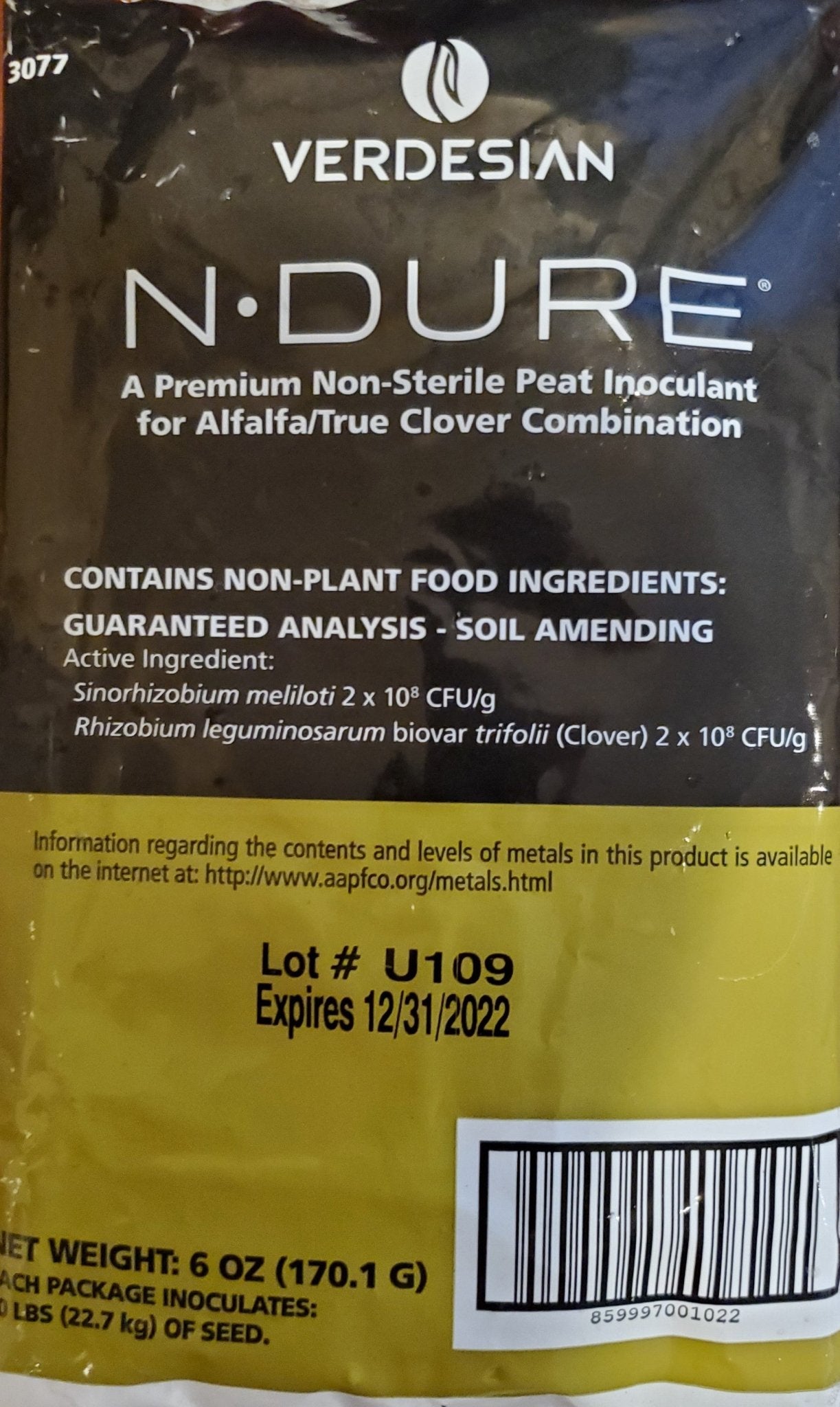 N-Dure Premium Alfalfa/True Clover Inoculant (Organic) - 6 oz. - Seed Barn
