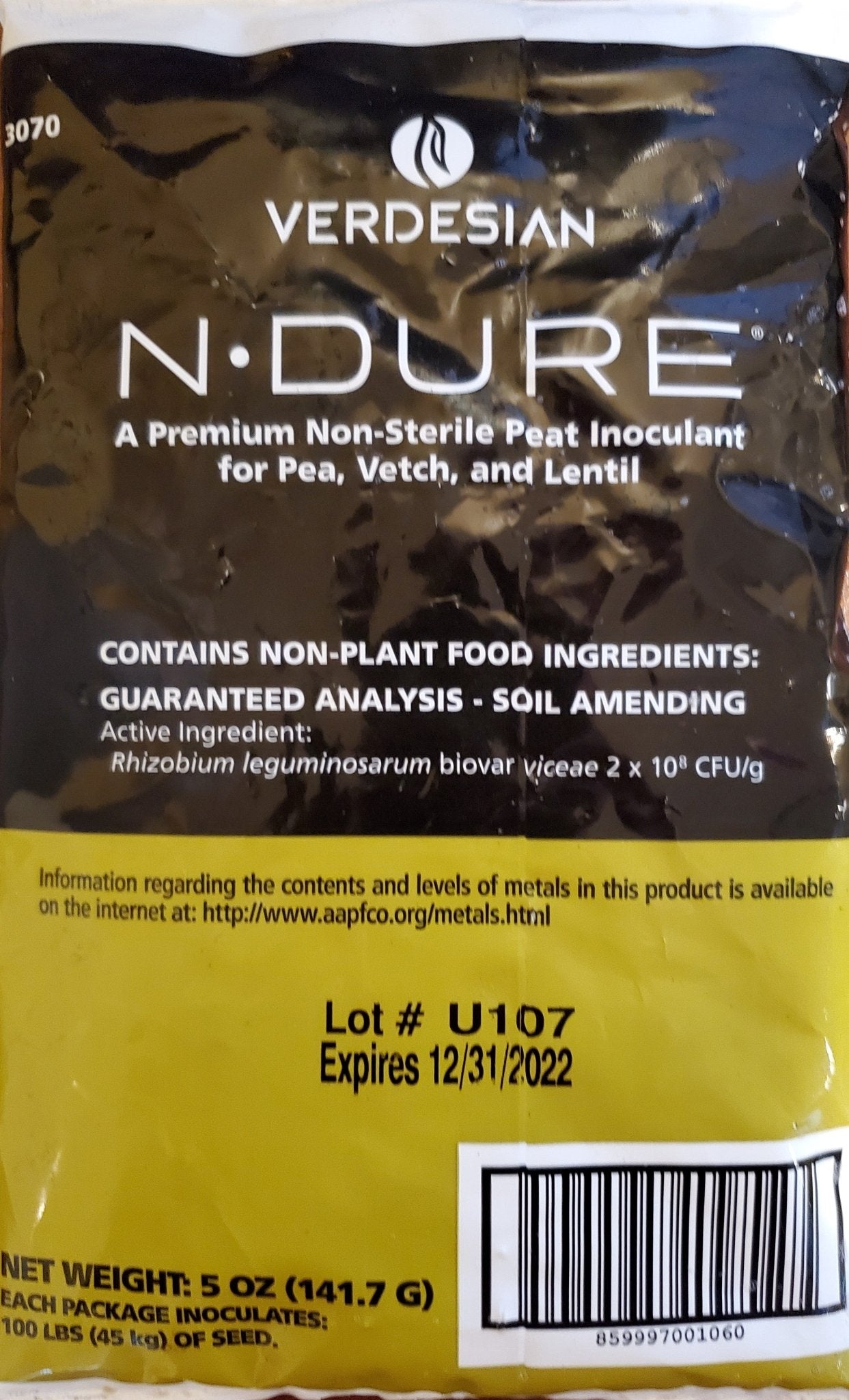 N-Dure Premium Peas, Vetch, Lentil Inoculant (Organic) - 5 oz. - Seed Barn