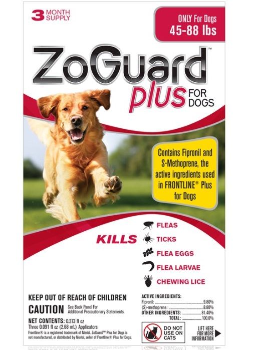 ZoGuard Plus For Dogs - 3 month supply (45-88 lbs)